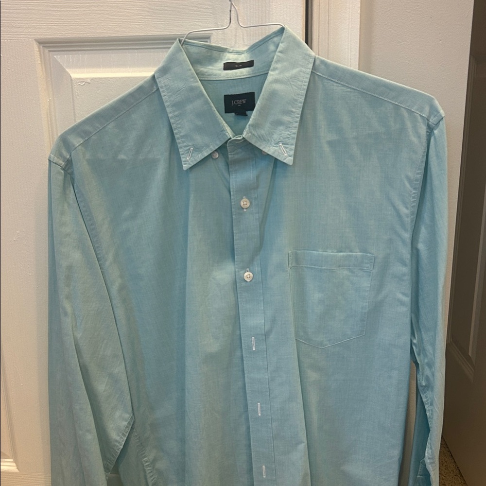 J. Crew Men's Sky Blue Button-Down Shirt
